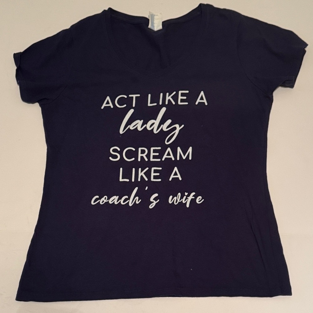 Port and Company Navy Tee with White Slogan